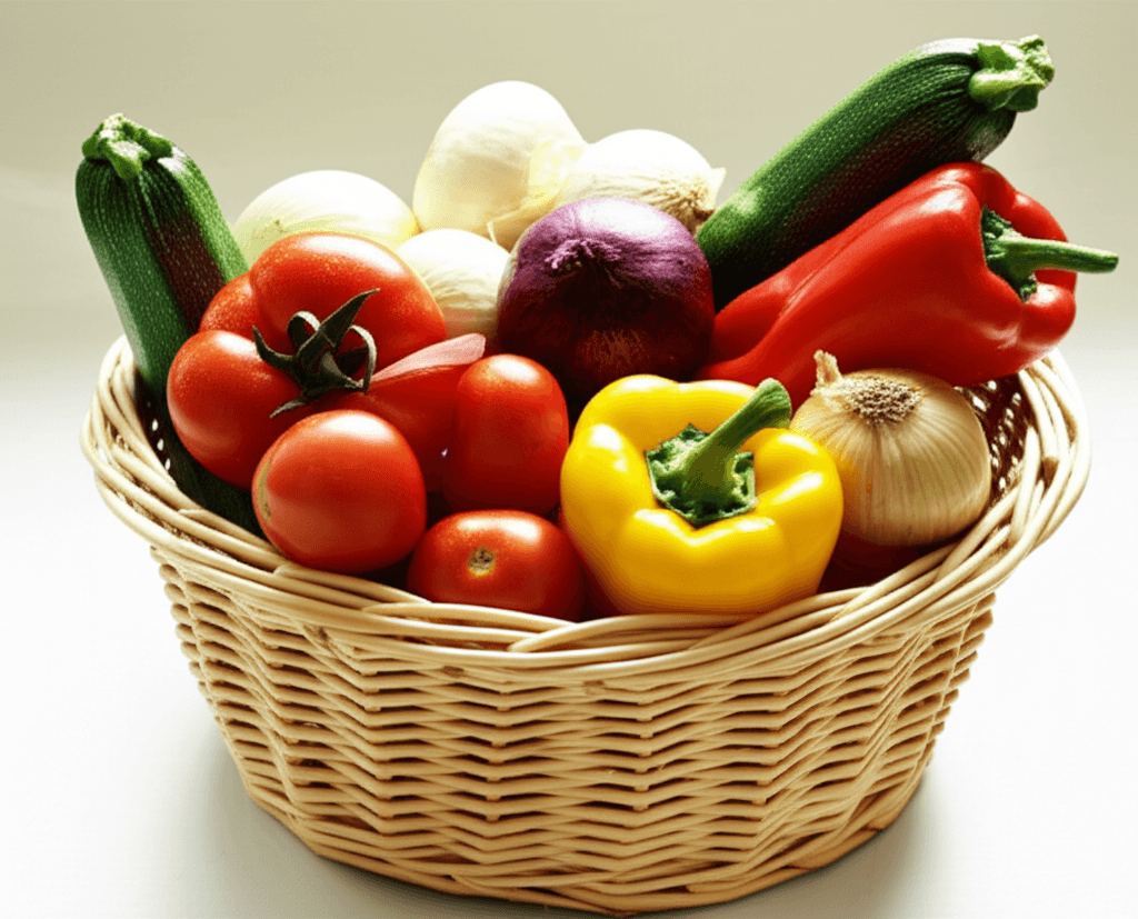 Basket of fresh vegetables